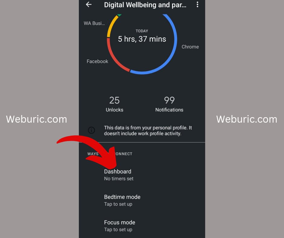 The menu for configuring Digital Wellbeing is available from the Android settings home screen